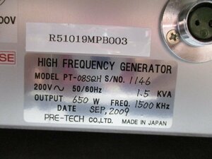 中古 PRE-TECH HIGH FREQUENCY GENERATOR PT-08SQH/OMRON H7ET (R51019MPB003)