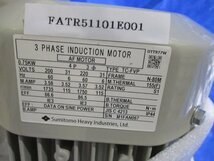 新古 SUMITOMO 3 PHASE INDUCTION MOTOR TC-FVP 0.75KW ＜送料別＞ (FATR51101E001)_画像1