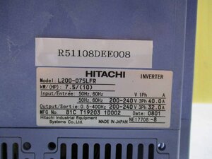 中古 HITACHI L200-075LFR コンパクトインバータ (R51108DEE008)