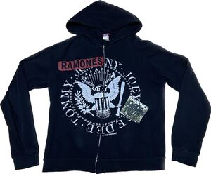 送料込み MOSQUITO HEAD モスキートヘッド RAMONES HOODIE パーカー レア スウェット ジップアップ PARKA BLACK ラモーンズ