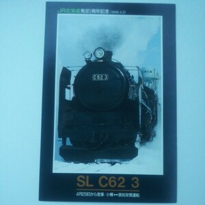 JR北海道発足1周年記念 SLC623 記念ポストカード