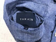 【送料無料】 タカキュー TAKA-Q オーセンティック アメカジ リバーシブル 麻 リネン シャンブレー ベスト ジレ メンズ M 水色_画像2