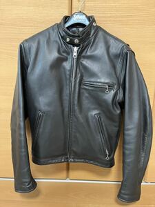 Schott ★ショット シングルライダース ★ライダースジャケット USA レザー サイズ36 インナーボア付き 641★良品