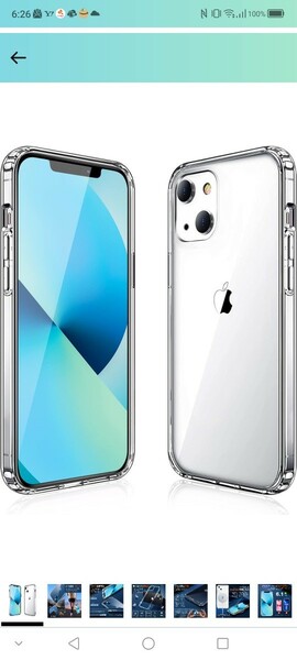 d9 iPhone 13 ケース 超クリア 薄型【米軍MIL規格取得//PC背面 + TPUバンパー 二層構造//ワイヤレス充電対応 】 (6.1インチ・クリアケース