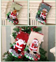 クリスマス 靴下 クリスマスブーツ ギフトバッグ プレゼント お菓子入れ クリスマスツリー 壁掛け 玄関飾り 装飾 オーナメント(トナカイ）_画像3
