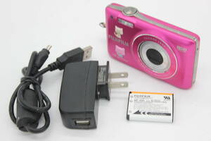 【返品保証】 フジフィルム Fujifilm Finepix JX500 ピンク 5x Wide バッテリー付き コンパクトデジタルカメラ s4829