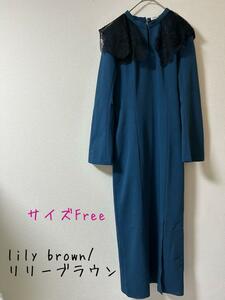 lily brown/リリーブラウン レースカラーワンピース o