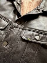 ☆★ 美品 00s “ Lee “ 101-J TYPE COW LEATHER JACKET OLD ORIGINAL リー 101J 本革 レザージャケット ブラウン オールド オリジナル_画像5