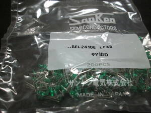 SEL2410E　サンケンLED/3φ丸型標準タイプ、発光色：緑、レンズ色：透明緑 200本　新品　送料１４０円（定形外郵便）
