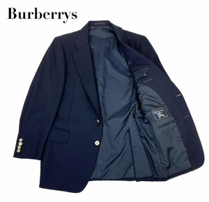 中古 バーバリーズ プロ―サム Burberrys 紺ブレ テーラードジャケット シングル 金ボタン メンズ AB5