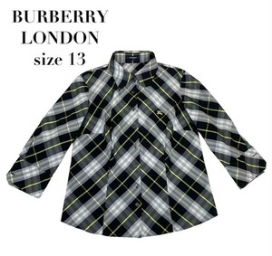 中古 バーバリーロンドン BURBERRY LONDON 七分袖 シャツブラウス チェック柄 大きいサイズ 13 レディース 30代 40代 50代