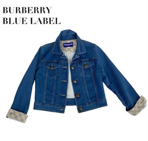 中古 バーバリーブルーレーベル BURBERRY BLUELABEL デニムジャケット Gジャン インディゴブルー レディース サイズ38