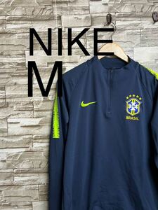 NIKE ナイキ ユニフォーム M レプリカ サッカー フットボール 長袖 トレーニングウェア トレーナー ブラジル代表 ネイビー