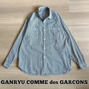 GANRYU COMME des GARCONS　ギンガム チェックシャツ　長袖シャツ　メンズ　サイズS　日本製　AD2010　ガンリュウ コム デ ギャルソン　a4