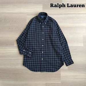 Ralph Lauren BLAKE　チェックシャツ　メンズ　サイズ M　ラルフローレン　ボタンダウンシャツ　長袖シャツ　古着　ビンテージ　a6