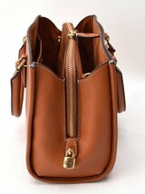 1円スタート!!! 未使用品 COACH コーチ 【ブルック・キャリーオール28 2WAY ショルダーバッグ ブラウン×ゴールド金具 CE732】ハンドバッグ_画像5