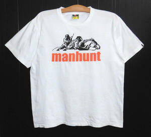 A BATHING APE アベイシングエイプ BAPE manhunt マンハント Tシャツ Mサイズ 白