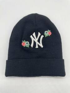 GUCCI MLBコラボ NEW YORK YANKEES BEANIEグッチ ビーニー ニット帽 ニューヨークヤンキース ヤンキース ブラック 