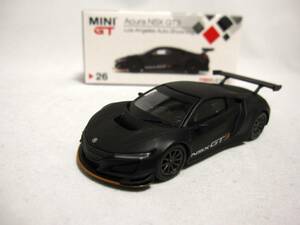 開封済み 美品 mini GT TSM 1/64 アキュラ NSX GT3 ロスアンゼルスオートショー仕様 トミカサイズ ミニGT マットブラック