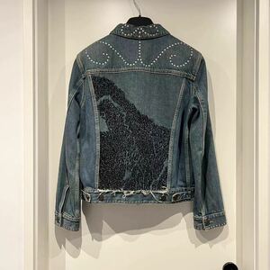 【美品】SAINT LAURENT PARIS 15SS 定価48万 エディ 刺繍 スタッズ デニム ジャケット S