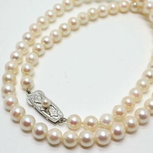 《アコヤ本真珠ネックレス》D 6.0-6.5mm珠 25.3g 45cm pearl necklace ジュエリー jewelry DE0/EB0