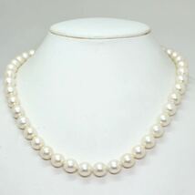 《アコヤ本真珠ネックレス》D 9.5mm珠 63.2g 46.5cm pearl necklace ジュエリー jewelry EC0/EF0_画像2