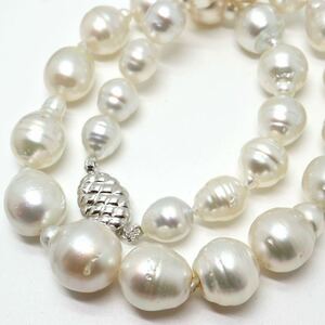 大珠!!《南洋白蝶真珠ネックレス》D 112.2g 48.0cm 10.5-17.0mm珠 パール バロック pearl necklace ジュエリーjewelry EG0/FA2