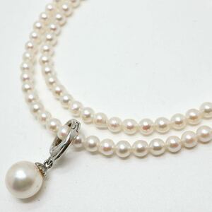 《アコヤ本真珠ネックレス》D 3.5-4.0mm珠 9.9g 45cm pearl necklace ジュエリー jewelry DA0/EA0