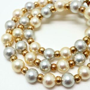 《K18(750)アコヤ本真珠ネックレス》D ◎7.0-7.5mm珠 25.4g 42cm pearl necklace ジュエリー jewelry EE5/EF4