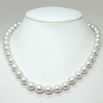 大珠!!《南洋白蝶真珠ネックレス》D 55.0g 45cm 9.0-10.5mm珠 パール バロック pearl necklace ジュエリーjewelry EG0/EG0_画像2