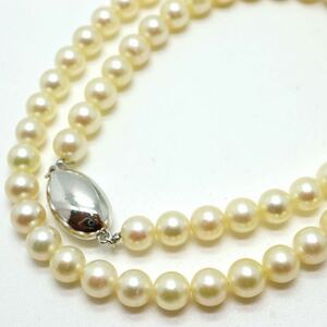 《アコヤ本真珠ネックレス》D 6.0-6.5mm珠 25.1g 42cm pearl necklace ジュエリー jewelry DA0/DA0