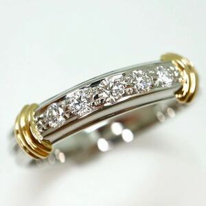 Christian Dior(クリスチャンディオール)カバー付 《Pt950/K18(750) 天然ダイヤモンドリング》D ◎11号 4.4g diamond jewelry ring EB3/EB3