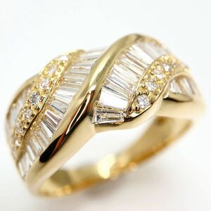 《K18天然ダイヤモンドリング》D 12.5号 5.2g 1.00ct diamond jewelry ring 指輪 ジュエリー EE3/EE6