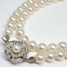 《アコヤ本真珠ネックレス》D 6.0-6.5mm珠 26.4g 44.5cm pearl necklace ジュエリー jewelry EA2/EC0_画像1