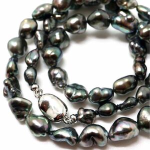 ソーティング付き!! 《南洋黒蝶ケシパールネックレス》D 24.2g 43cm pearl necklace ジュエリー jewelry EB5/EB5