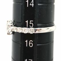 《Pt900天然ダイヤモンドハーフエタニティリング》D 2.2g 15号 0.50ct diamond ring 指輪 jewelry ジュエリー EA7/EB0_画像8