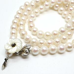 《アコヤ本真珠ネックレス》D 6.5-7.0mm珠 36.5g 50.5cm pearl necklace ジュエリー jewelry EB0/EB5