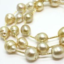 豪華!!《K18ゴールデンパールステーションネックレス》D 56.2g 82cm 8.5-11.5mm珠 パール pearl necklace ジュエリー jewelry 白蝶 FA0/FA3_画像5