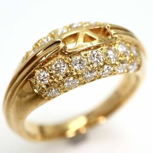 VALENTINO(ヴァレンティノ)《K18(750) 天然ダイヤモンドパヴェリング》D 12号 6.0g diamond jewelry ring 指輪 ジュエリー ED9/ED9