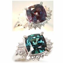 CrescentVert(クレサンベール) 《Pt900 アレキサンドライト/天然ダイヤモンドリング》D ◎6.4g 16.5号 alexandrite diamond ring ED0/ED1_画像1