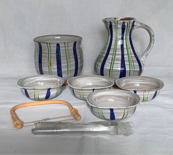 陶器製 酒器セット 手描き 和食器