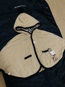 [ autumn winter ]BURBERRYLONDON baby Kids approximately 70-90 reversible knitted poncho beige noba check soft toy 