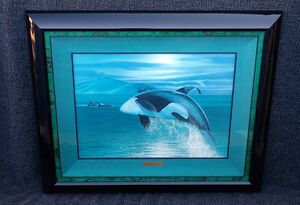 ▲絵画41 IkuoTogawa 戸川郁夫「Winds With Orca」10/275▲サイン入り/シルクスクリーン/額寸約62.5*77.5cm/消費税0円