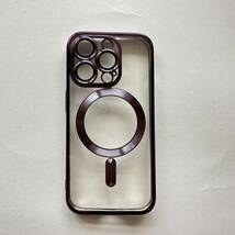Phoneケース　カバー　ソフトカバー　レンズフィルム付き　ワイヤレス充電可能 パープル iPhone15_画像5