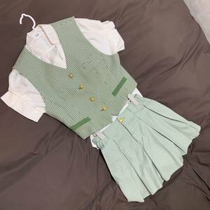 【匿名送付】大きめのサイズ【清楚系女装】事務服 【女装セット一式】OL【女装サイズ】女装子 男の娘 ベスト ブラウス 上下 3XL MtF 制服