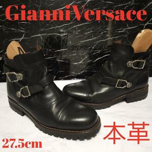 ジャンニヴェルサーチ　本革　ブーツ　メディーサ　メンズ　　黒　27.5cm Gianni Versace　 ジャンニ・ベルサーチ ジャンニヴェルサーチ