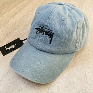 海外限定 ステューシー STUSSY キャップ デニム 黒 ロゴ