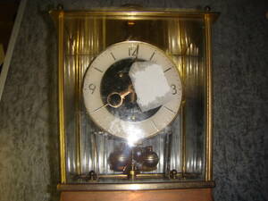 ◆◇928Z【アンティーク】1960S　手巻ニューマスター100日巻小型置き時計テンプヒゲ正常（修理用訳あり動品）◇◆