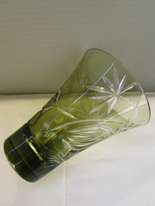東洋佐々木ガラス キリコ ■風船かずら タンブラー 1客 グリーン系 マイグラス 約390ml 切子