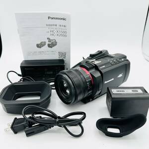 【ほぼ新　通電時間　0時間】パナソニック 4K ビデオカメラ X1500 SDダブルスロット 光学24倍ズーム ブラック HC-X1500-K Panasonic